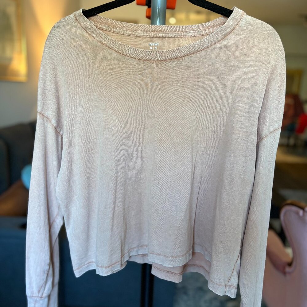 American Eagle Extra Soft Long Sleeve Cropped Shirt